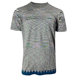 Missoni-T-shirt à col rond en coton multicolore Missoni Slub-Multicolore