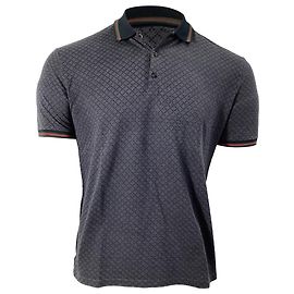Polo de algodón gris con acento Web de Gucci Gris