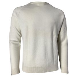 Fendi Side Stripe Sweater in White Wool White Cream
