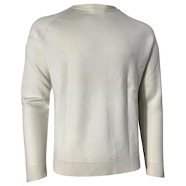 Fendi-Fendi Side Stripe Sweater in White Wool-White,Cream