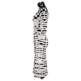 Joseph-Joseph Tie-Dye Turtleneck Midi Dress in White Wool-Other