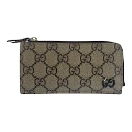 Gucci-Gucci Beige and Brown Card Case-Brown,Beige