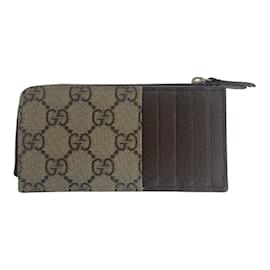 Gucci-Gucci Beige and Brown Card Case-Brown,Beige