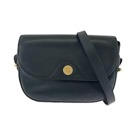 Christian Dior-Christian Dior Vintage Black Leather Shoulder Bag-Black