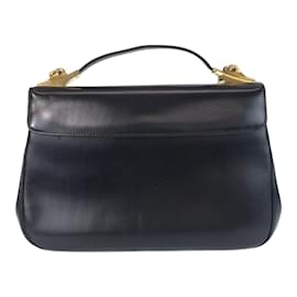 Christian Dior-Christian Dior Vintage Trotter Black Leather Shoulder Bag-Black