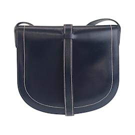 Hermès-Sac à épaule Pochette en Box Calf Navy Galopard d'Hermès-Bleu Marine