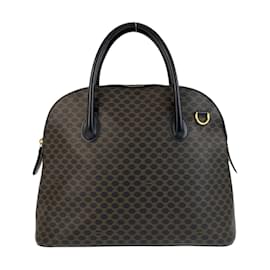 Céline-Celine Vintage Macadam Handbag-Brown,Black