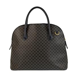 Céline-Celine Vintage Macadam Handbag-Brown,Black