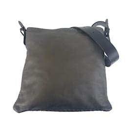 Bottega Veneta-Bottega Veneta Intrecciato Leather Messenger Bag-Brown,Black