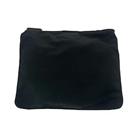 Prada-Prada Tessuto Triangle Logo Plate Shoulder Bag-Black