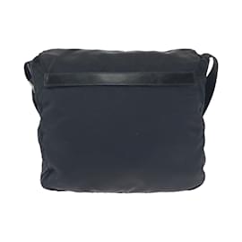 Prada-Prada Tessuto Triangle Logo Plate Shoulder Bag-Black