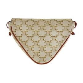 Céline-Celine Triomphe Triangle Crossbody Shoulder Bag-Brown,Beige