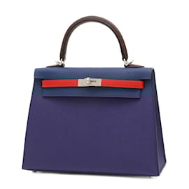 Hermès-Hermes Kelly 25 Handbag-Red,Blue