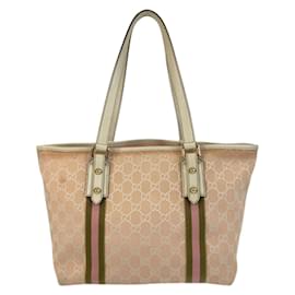 Gucci-Gucci Sherry Line Tote Bag-Pink,Cream