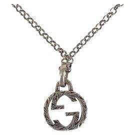GUCCI Intern Locking Silver 925 Necklace for Men Silvery