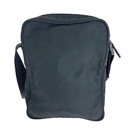 Prada-Prada Tessuto Triangle Logo Plate Shoulder Bag-Black