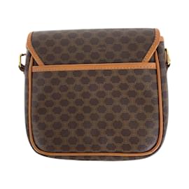 Céline-Celine Vintage Macadam Medal Brown Shoulder Bag-Brown