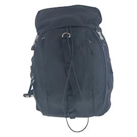Prada-Prada Tessuto Triangle Logo Plate Backpack-Black
