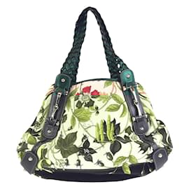 Gucci-Gucci Horsebit Floral Print Tote Bag-Multiple colors,Green