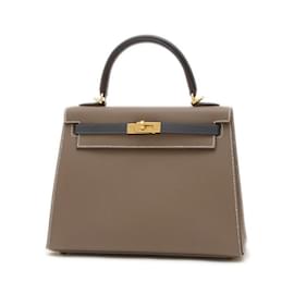 Hermès-Hermes Kelly 25 Handbag-Black,Grey,Taupe