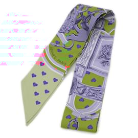 Hermès-Foulard Hermes Twilly Brides de Gala Love Soie Multicolore-Multicolore,Orange
