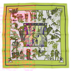 Hermès-Hermès Carré 90 Le Temps Des Marionnettes Écharpe en Soie-Multicolore