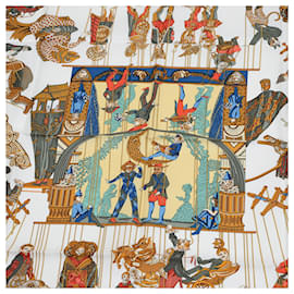 Hermès-Hermès Carré 90 Le Temps Des Marionnettes Écharpe en Soie-Multicolore