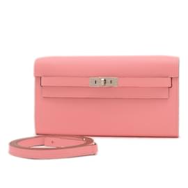 Hermès-Portefeuille Hermes Kelly To Go Epsom Rose Confetti-Rose