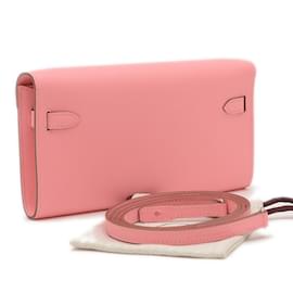 Hermès-Hermes Kelly To Go Epsom Rose Confetti Wallet-Pink