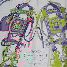 Hermès-Écharpe Hermès Carré 140 Géant-Bleu,Multicolore