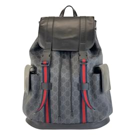 Gucci-Gucci Sherry Line Black Rucksack Backpack-Black