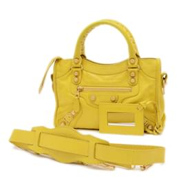 Balenciaga-Sac Balenciaga Giant Mini City 2WAY-Jaune