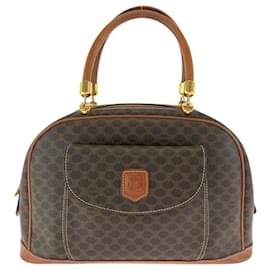 Céline-Celine Macadam Brown Gold Hardware Mini Boston Bag-Brown