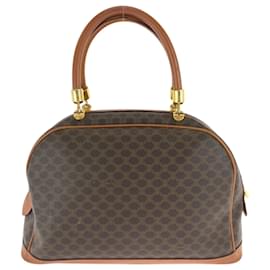 Céline-Celine Macadam Brown Gold Hardware Mini Boston Bag-Brown