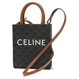 Céline-Celine Vertical Cabas Mini 2WAY Bag-Brown,Black