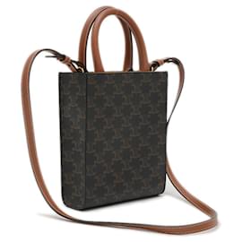 Céline-Celine Vertical Cabas Mini 2WAY Bag-Brown,Black