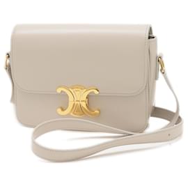 Céline-Celine Teen Triomphe Shoulder Bag-Cream