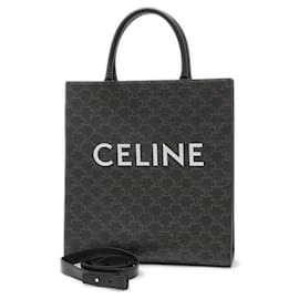 Céline-Celine Triomphe Vertical Cabas Medium Tote Bag-Black