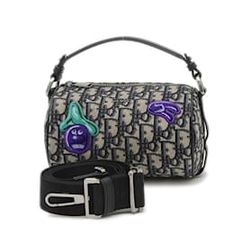 Christian Dior-Christian Dior Dior Oblique Jacquard Kenny Scharf Collaboration 2WAY Bag-Navy blue