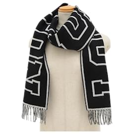 Louis Vuitton-Louis Vuitton Echarpe City Scarf-Black,White