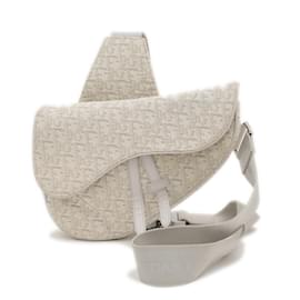 Christian Dior-Christian Dior Dior Saddle Bag Trotter-White,Grey
