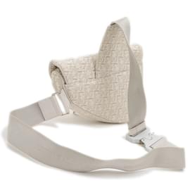 Christian Dior-Christian Dior Dior Saddle Bag Trotter-White,Grey