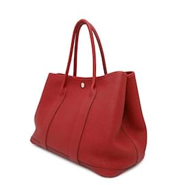 Hermès-Sac Tote PM Hermes Garden en Rouge Casaque-Rouge