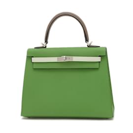 Hermès-Hermes Kelly 25 Handbag-Taupe,Light green