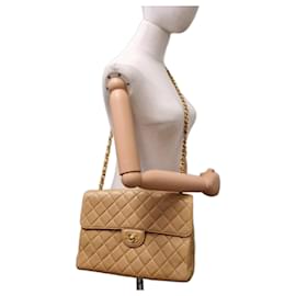 Chanel-Chanel Single Flap Bag Beige-Beige