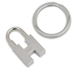 Hermès-Hermes Quiz Rainbow Padlock Charm Keychain-Silvery