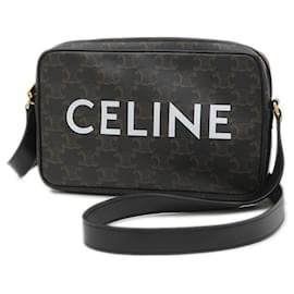 Céline-Celine Triomphe Medium Messenger Bag-Black