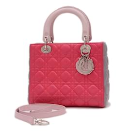 Christian Dior-Christian Dior Dior Lady Cannage 2WAY Handbag-Brown,Pink
