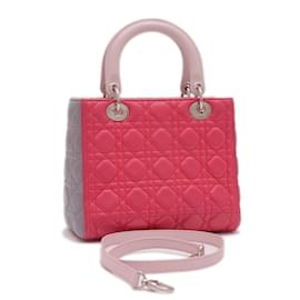 Christian Dior-Christian Dior Dior Lady Cannage 2WAY Handbag-Brown,Pink