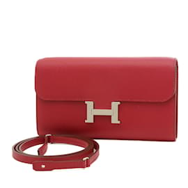 Hermès Hermes Constance To-Go Wallet in Ruby Red